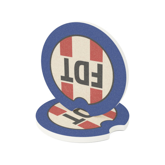 FDT Rebel Stripe Car Coaster — Bold Americana for Your Cup Holder