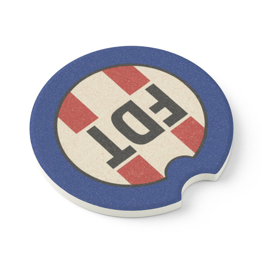 FDT Rebel Stripe Car Coaster — Bold Americana for Your Cup Holder